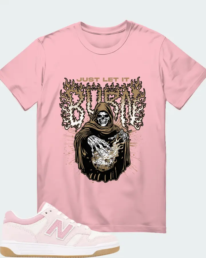 New Balance 480 Big Kid Pink White Matching T-Shirt