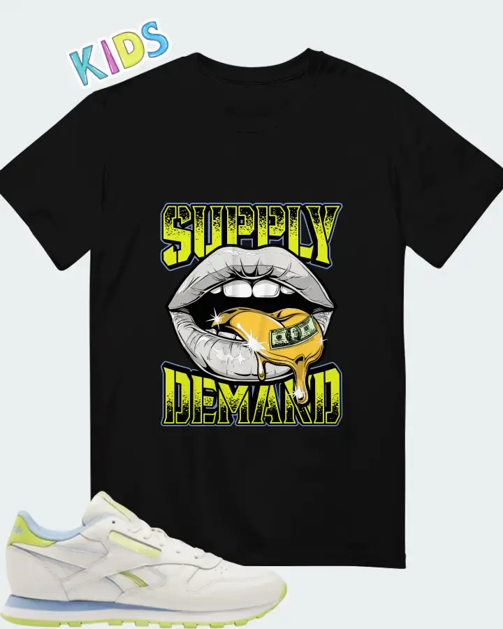 Reebok Classic Leather White Yellow Matching Kid's T-Shirt