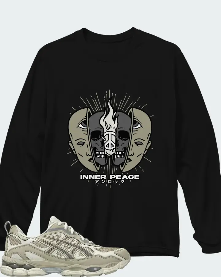 ASICS Gel NYC RGD Smoke Grey Wool Matching Long Sleeve T-Shirt