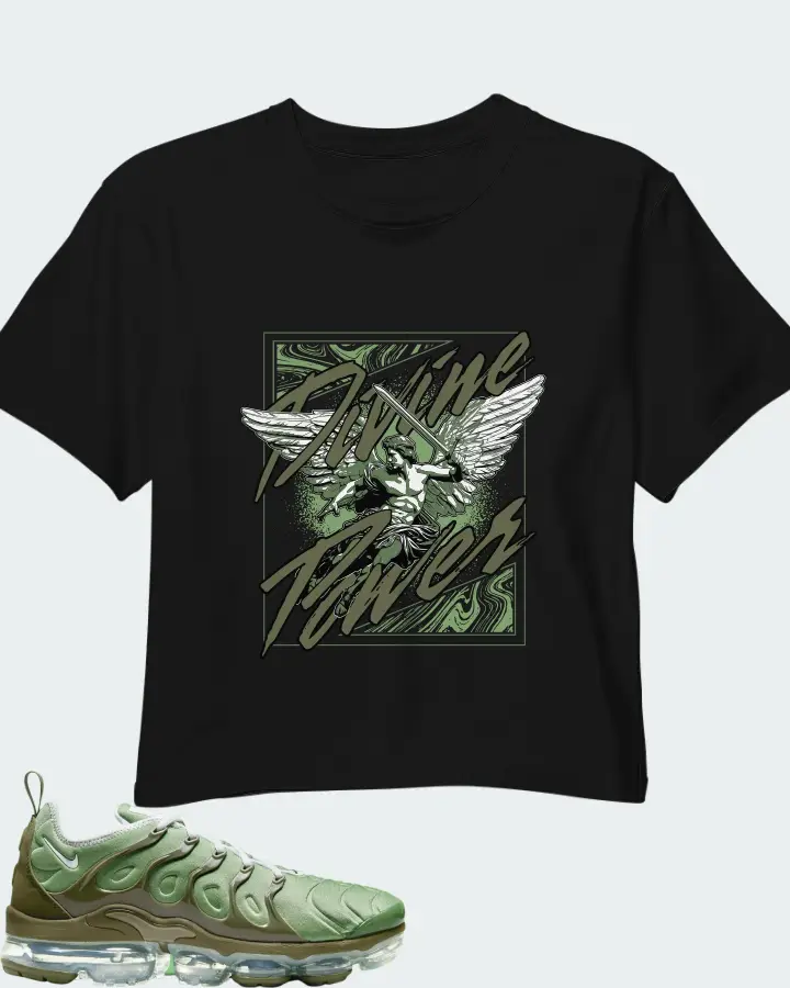 Nike Air VaporMax Plus Oil Green Matching Crop Top