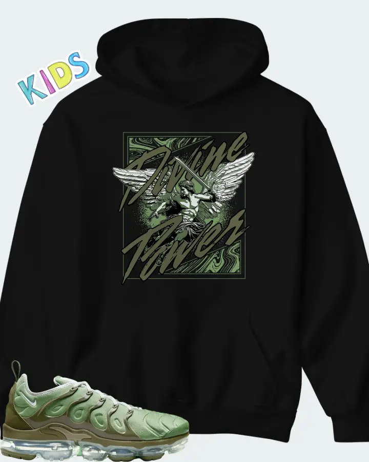 Nike Air VaporMax Plus Oil Green Matching Kid's Hoodie