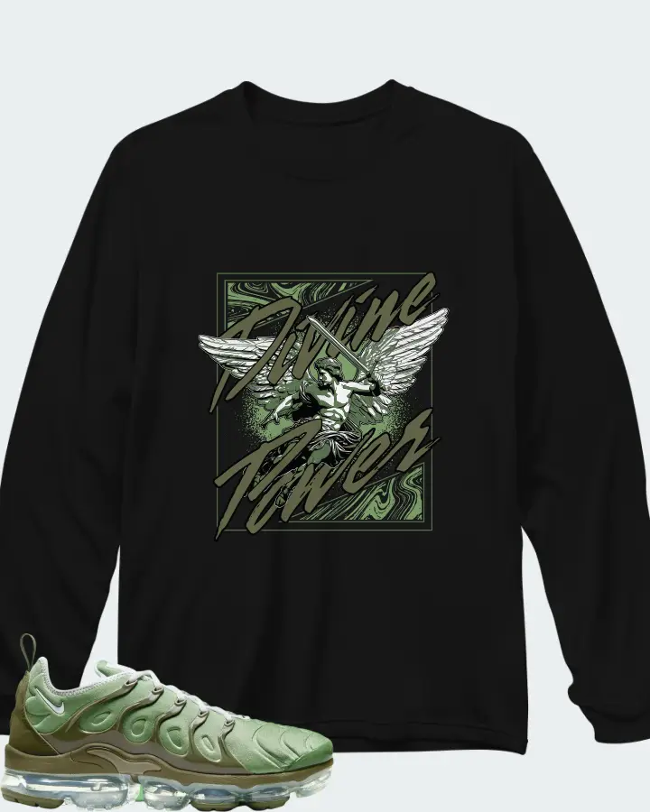 Nike Air VaporMax Plus Oil Green Matching Long Sleeve T-Shirt