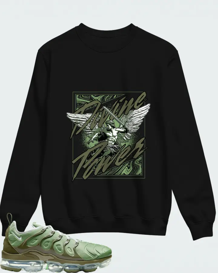 Nike Air VaporMax Plus Oil Green Matching Sweatshirt