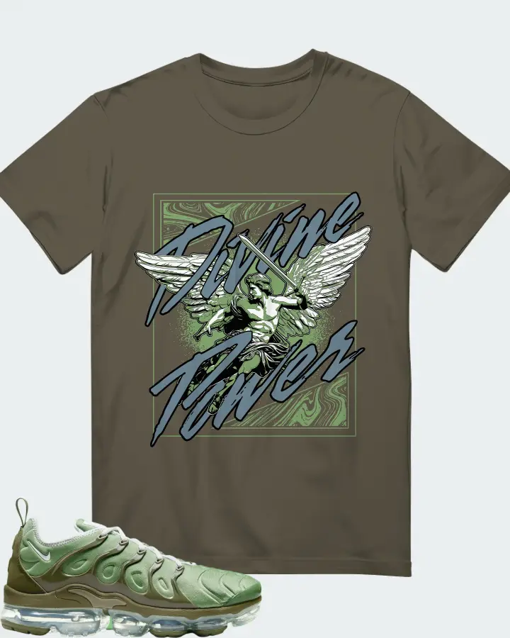 Nike Air VaporMax Plus Oil Green Matching T-Shirt