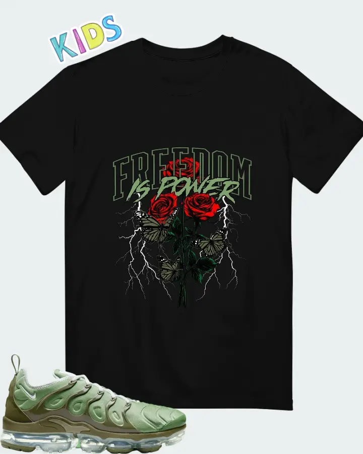 Nike Air VaporMax Plus Oil Green Matching Kid's T-Shirt