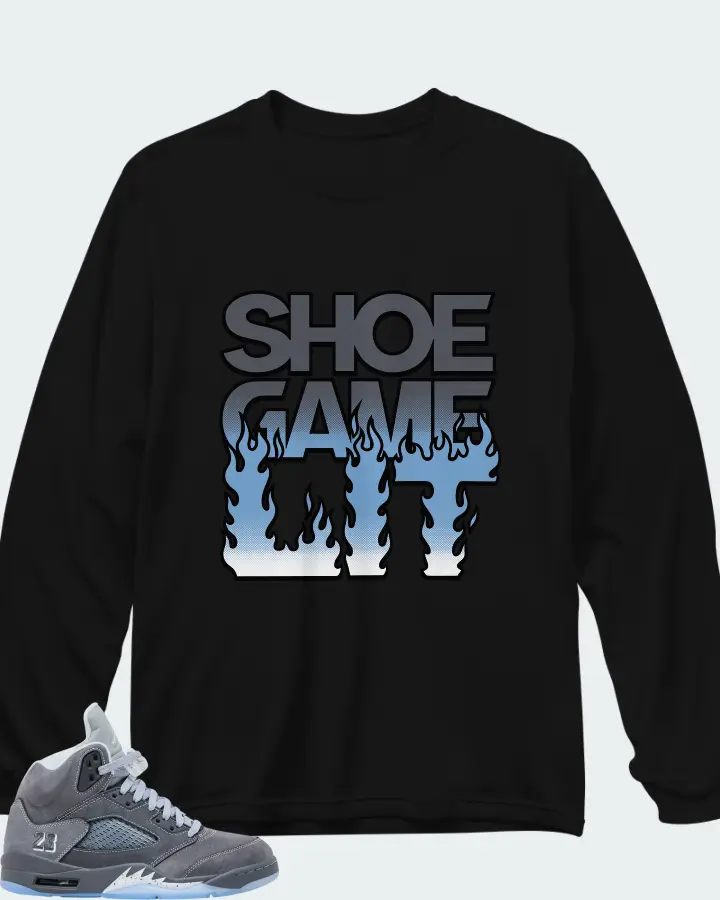 Air Jordan 5 Retro Wolf Grey 2026 Matching Long Sleeve T-Shirt