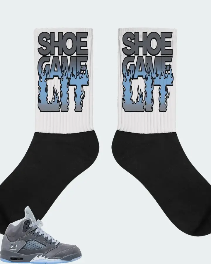 Air Jordan 5 Retro Wolf Grey 2026 Sneaker Matching White Socks - Shoe Game Lit Refreshed