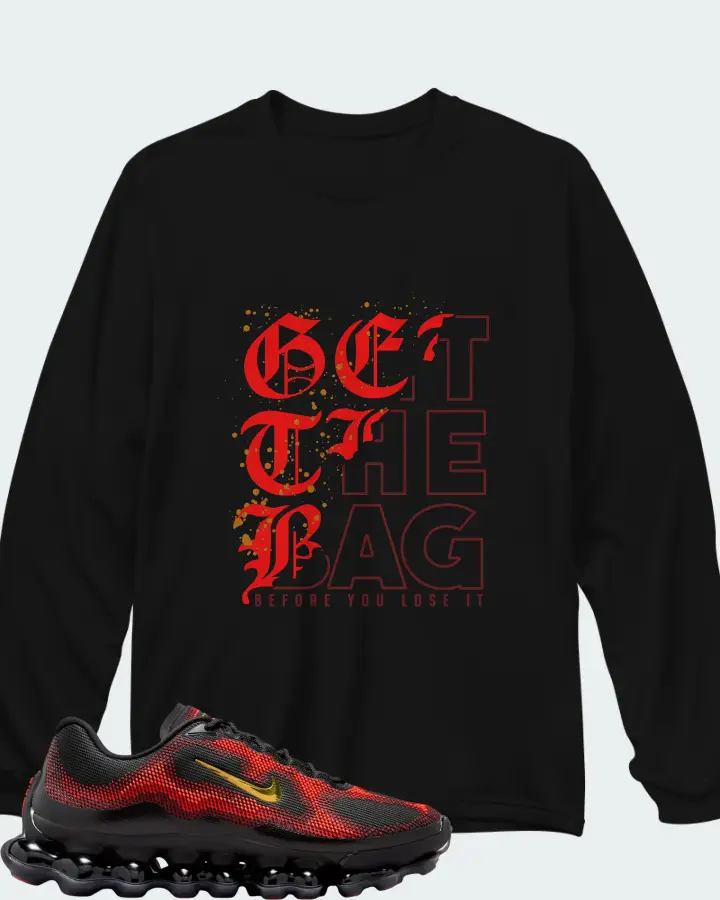 Nike Air Liquid Max Bright Crimson and Fire Red Matching Long Sleeve T-Shirt