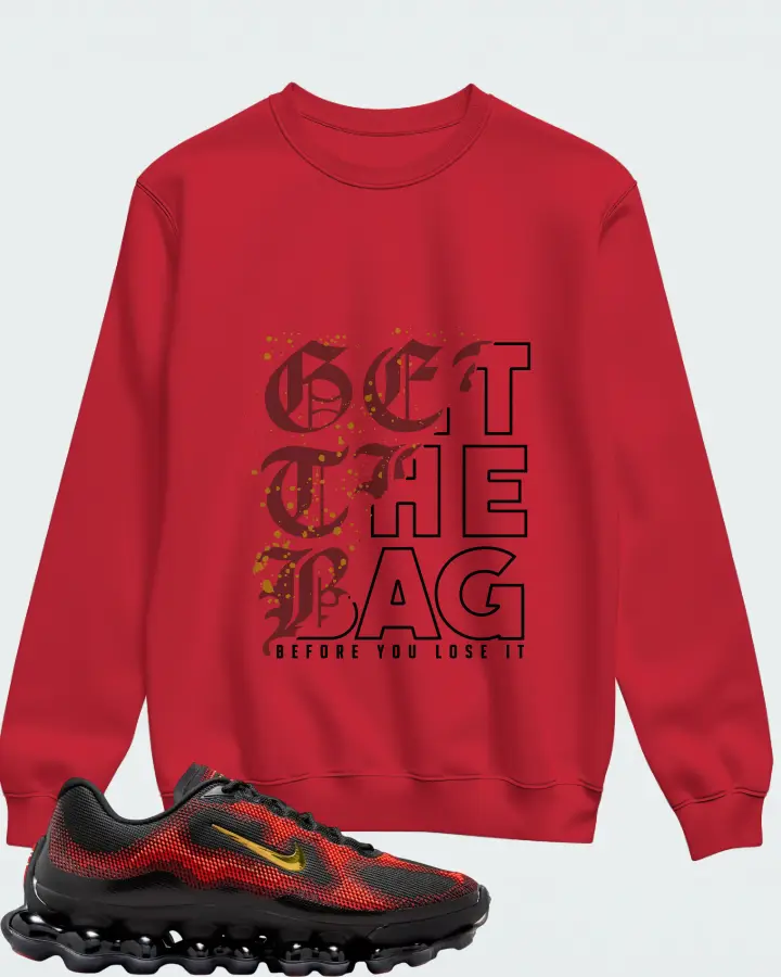 Nike Air Liquid Max Bright Crimson and Fire Red Matching Sweatshirt
