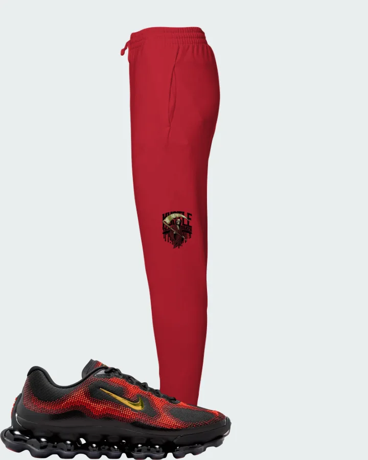 Nike Air Liquid Max Bright Crimson and Fire Red Matching Joggers