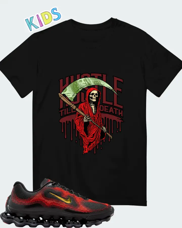Nike Air Liquid Max Bright Crimson and Fire Red Matching Kid's T-Shirt