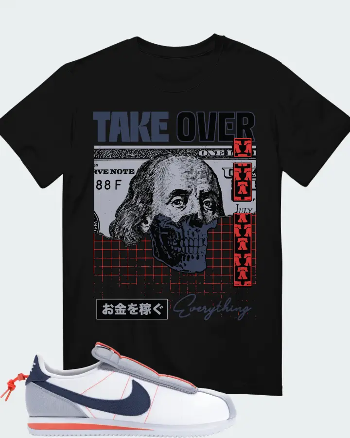 Nike Cortez Basic Slip Sneaker Matching Black T-Shirt - Take Over