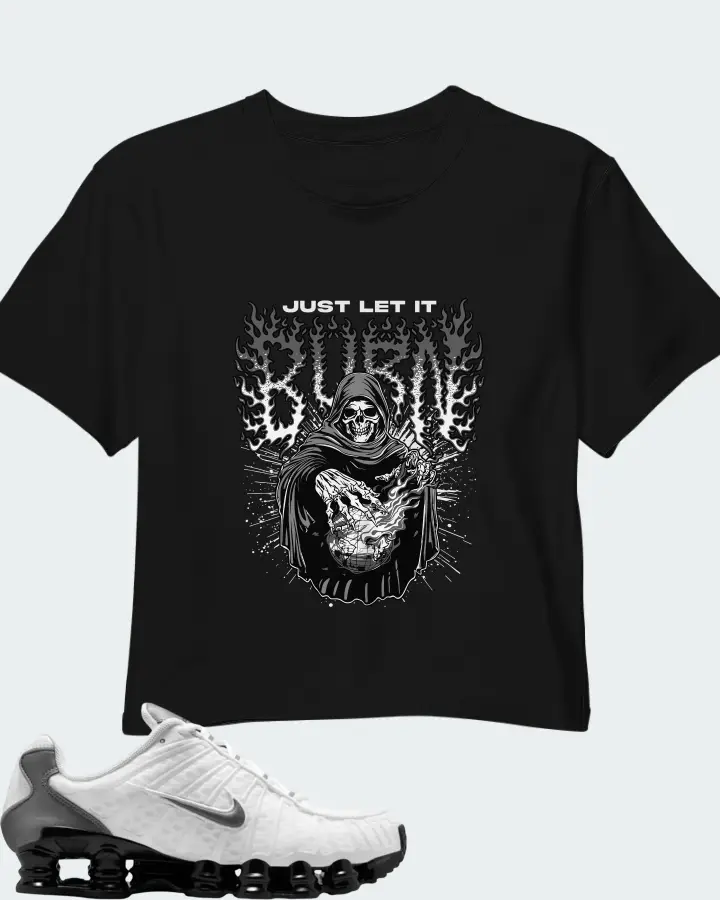 Nike Shox TL White Black Cool Grey Matching Crop Top