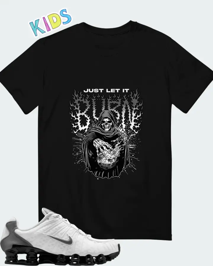Nike Shox TL White Black Cool Grey Matching Kid's T-Shirt