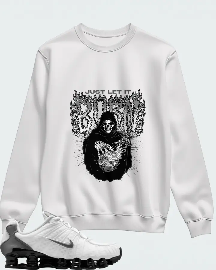 Nike Shox TL White Black Cool Grey Matching Sweatshirt