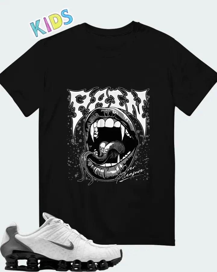 Nike Shox TL White Black Cool Grey Matching Kid's T-Shirt