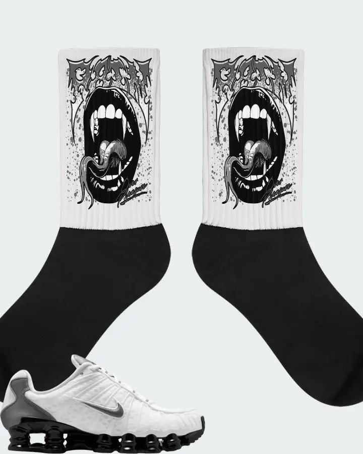 Nike Shox TL White Black Cool Grey Matching Socks